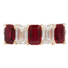 Emerald-cut Burma Ruby and Diamond Band The Gleim Collection