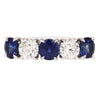 Round Sapphire and Diamond Platinum Band The Gleim Collection