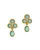 Triad Drop Aquamarine Cabochon Earrings Elizabeth Locke Collection