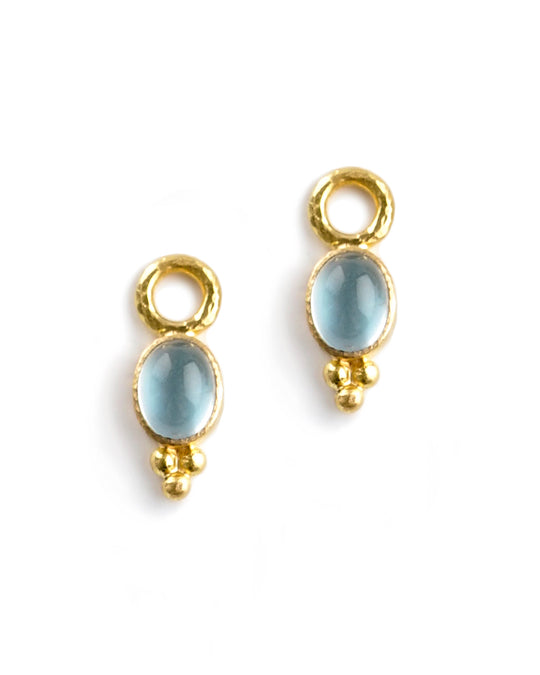 Oval Aquamarine Cabochon Earring Pendant