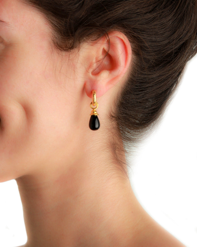 Black Onyx Drop Earring Pendant Elizabeth Locke Collection