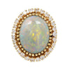 Large Opal and Diamond Halo Cocktail Ring Estate Collection