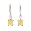 Fancy Intense Yellow Cushion-cut Diamond Drop Earrings The Gleim Collection