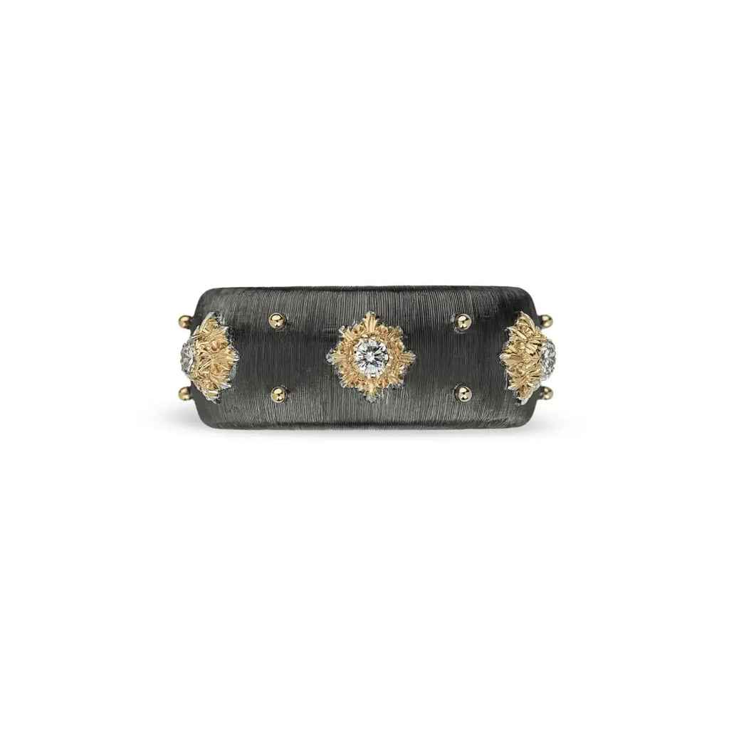 Macri Eternelle Ring in Black Treated Yellow Gold with Diamonds by Buccellati Buccellati Collection