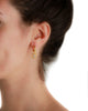 Diamond earring pendant shown worn with an Elizabeth Locke gold hoop earring