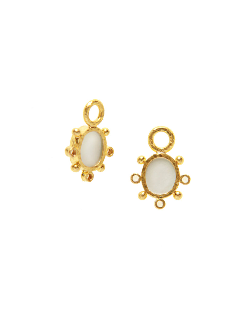 Cerulean Venetian Glass Mosca Intaglio Earring Pendant Elizabeth Locke Collection