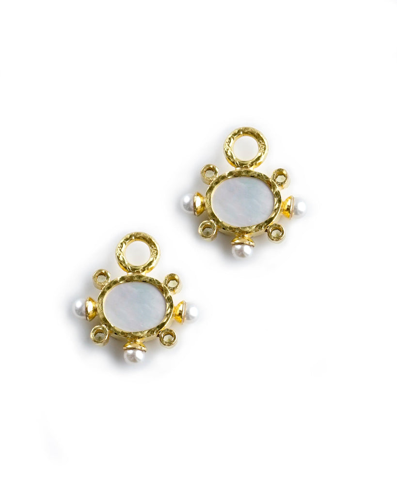 Crystal Venetian Glass Tiny Lion Intaglio Earring Pendants Elizabeth Locke Collection