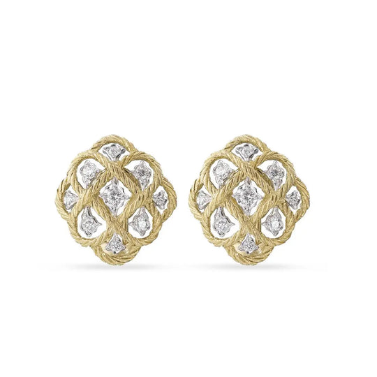 ETOILEE Two-tone Gold Diamond Earrings