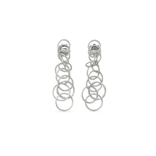 HAWAII Drop White Gold Earrings