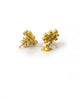 Hammered 19k yellow gold and diamond stud earrings with butterfly backs, back view