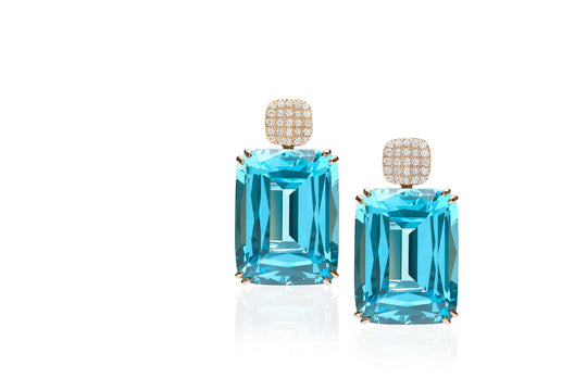 Gossip Blue Topaz and Diamond Earrings