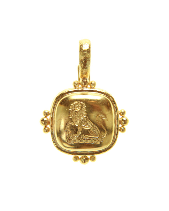 Gold Rampant Lion Pendant
