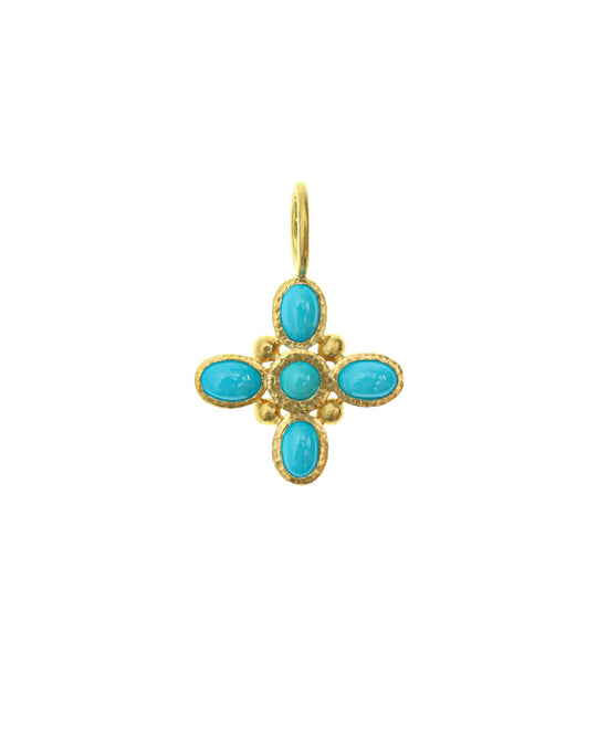 Sleeping Beauty Turquoise Clover Pendant