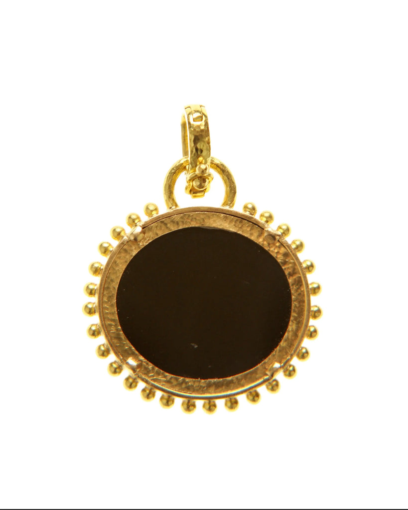 Onyx and Granulation Running Horse Intaglio Pendant Elizabeth Locke Collection