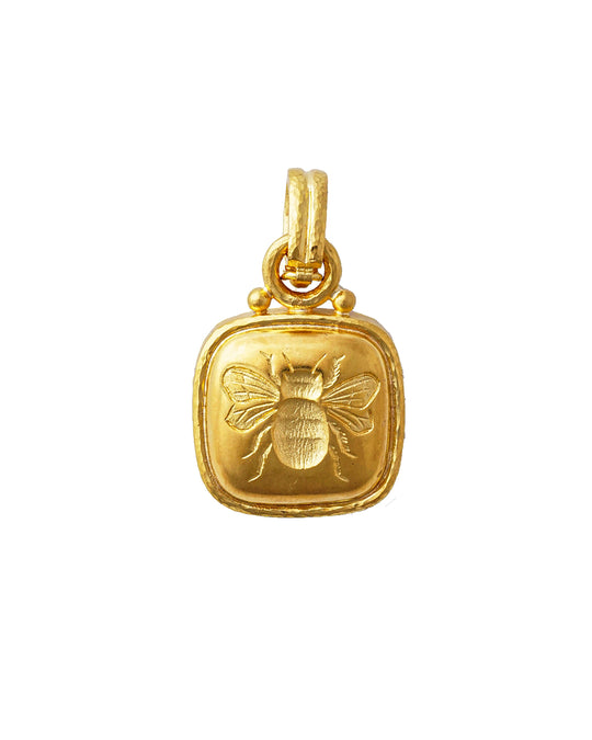 Gold Intaglio Fat Bee Pendant