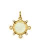 Cerulean Venetian Glass Cupid Riding a Lion Intaglio and Pearl Pendant Elizabeth Locke Collection