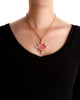 Cerulean Venetian Glass Cupid Riding a Lion Intaglio and Pearl Pendant Elizabeth Locke Collection