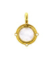 Rock crystal Queen Bee intaglio pendant with 19k yellow gold hammered setting and hinged bail, back view