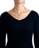 Rock crystal Queen Bee intaglio pendant with moonstone gemstones shown worn on a necklace